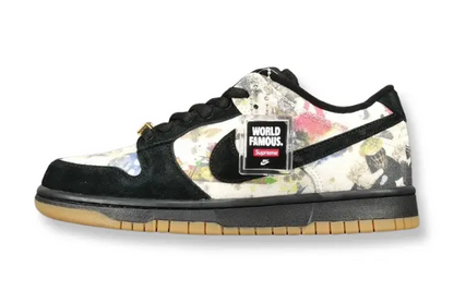 Nike SB Dunk Low Supreme Rammellzee black white red sneaker limited edition streetwear skate shoe