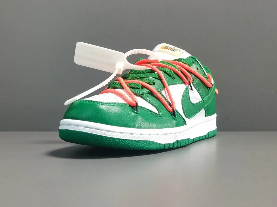 Nike Dunk x Off-White Pine Green limited edition collaboration sneakers streetwear iconic
