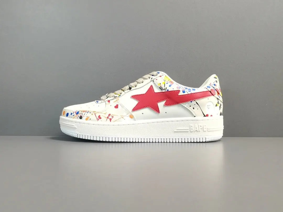 BAPE STA LOW sneakers paint beige streetwear casual premium stylish shoes
