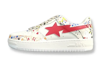 BAPE STA LOW sneakers paint beige streetwear casual premium stylish shoes