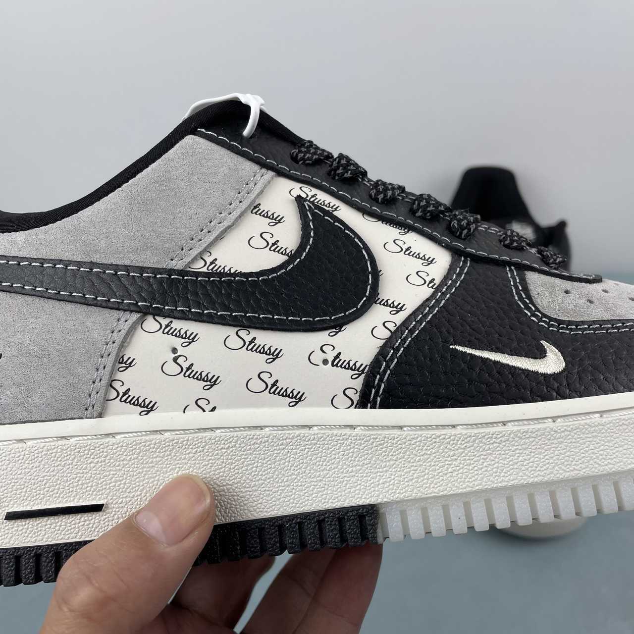 NIKE AIR FORCE 1 x STUSSY CUSTOM BLACK Replico