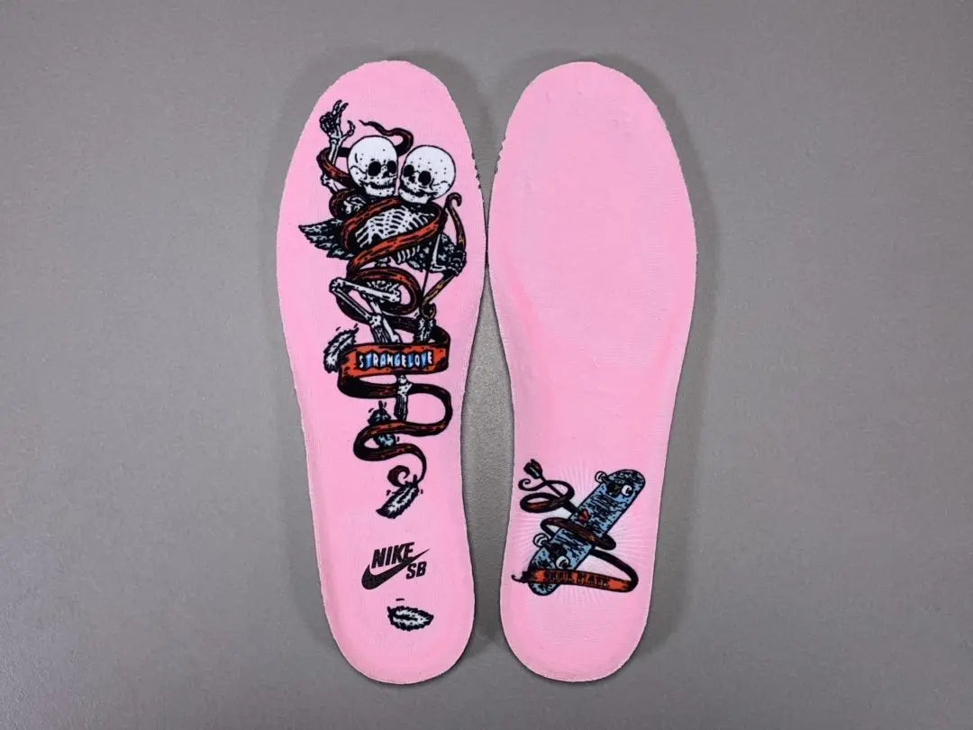 Nike SB Dunk Low Strangelove Skateboards pink velvet sneaker with heart embroidery limited edition Valentine’s Day collaboration
