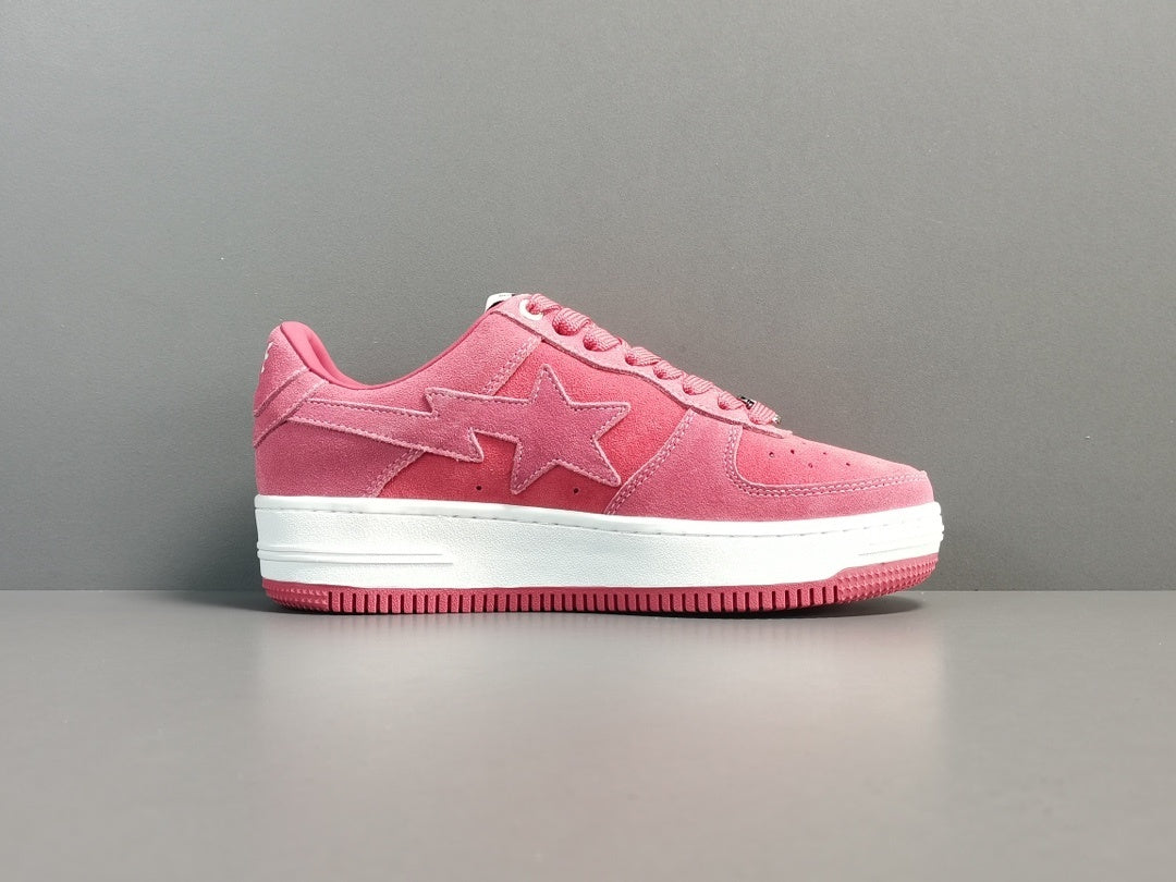 BAPE STA LOW sneakers soft pink suede streetwear casual premium shoes