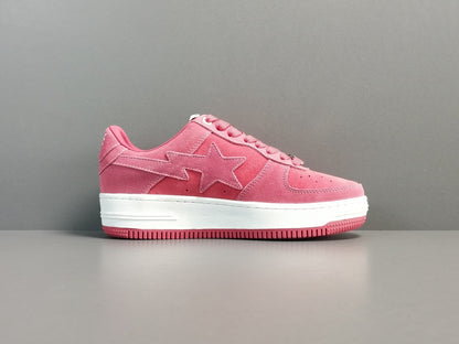 BAPE STA LOW sneakers soft pink suede streetwear casual premium shoes