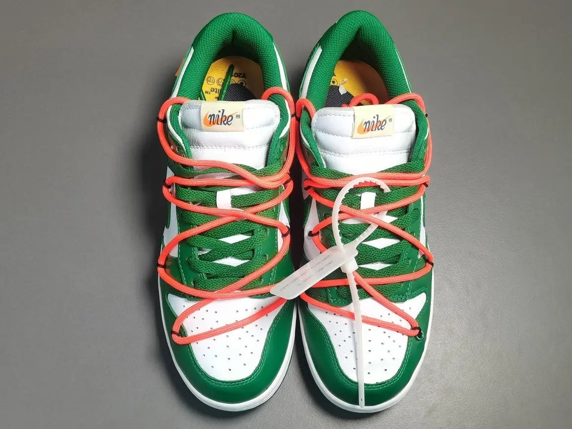 Nike Dunk x Off-White Pine Green limited edition collaboration sneakers streetwear iconic
