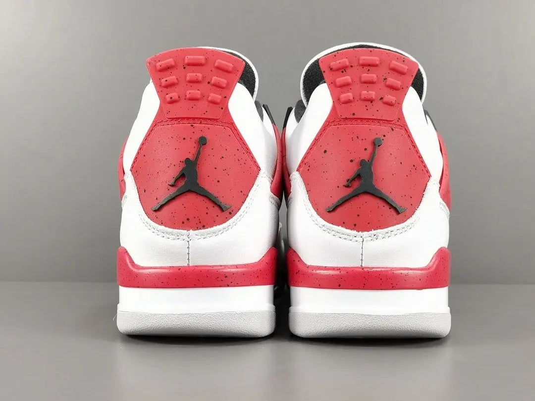 Air Jordan 4 Red Cement white grey red sneakers premium men's shoes
