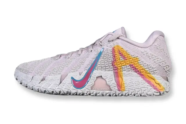 nike ja 3 x eybl basketball shoes side view with vibrant eybl inspired colorway