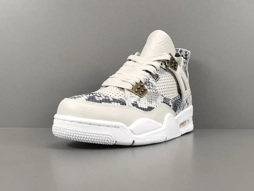 Air Jordan 4 Snakeskin sneakers side view luxury textured retro basketball shoes