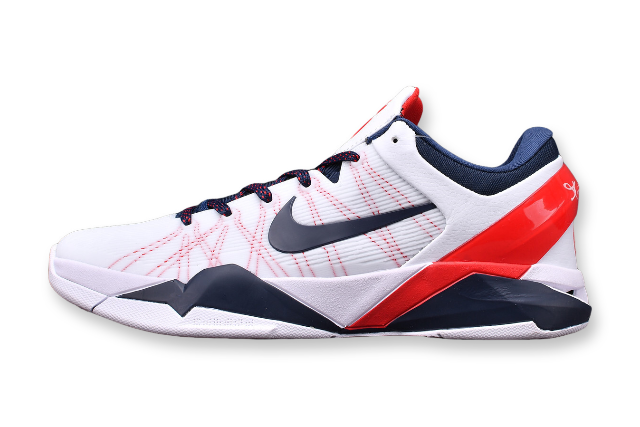 Nike Kobe 7 USA Olympic basketball shoes red, white, and blue patriotic design
