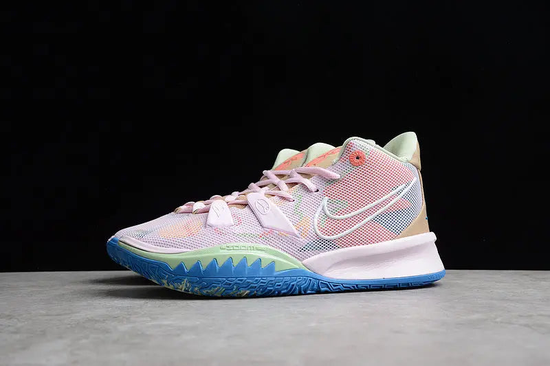 Nike Kyrie 7 x 1 World 1 People Pink basketball shoes – pink low-top sneakers with Zoom Air cushioning and bold performance design