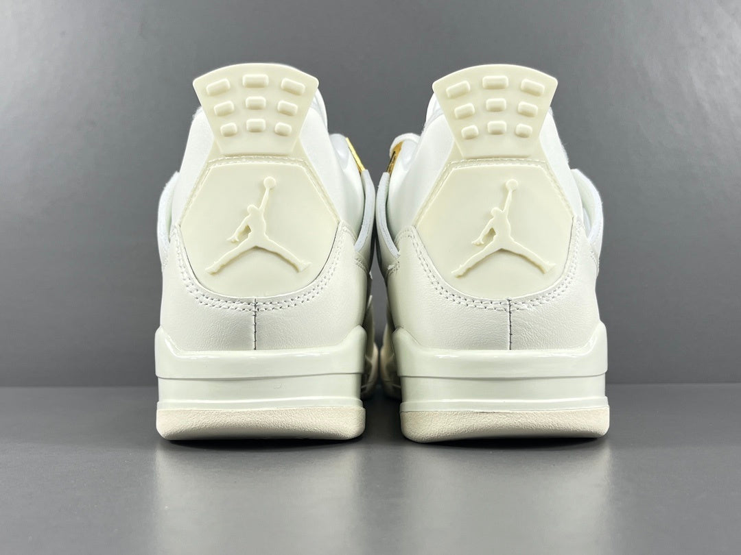 Air Jordan 4 Metallic Gold sneakers side view luxury retro basketball shoes