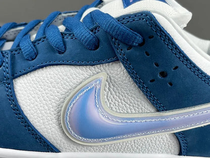 Nike SB Dunk Low Born X Raised One Block At A Time limited edition white blue silver sneaker