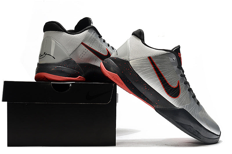 Nike Kobe 5 Protro Wolf Grey edition basketball shoes with sleek grey design
