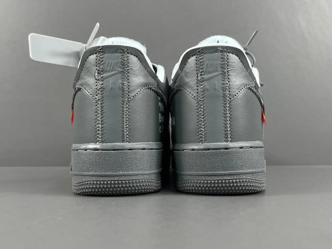 Nike Air Force 1 x Off-White custom grey sneaker with deconstructed design and zip tie
