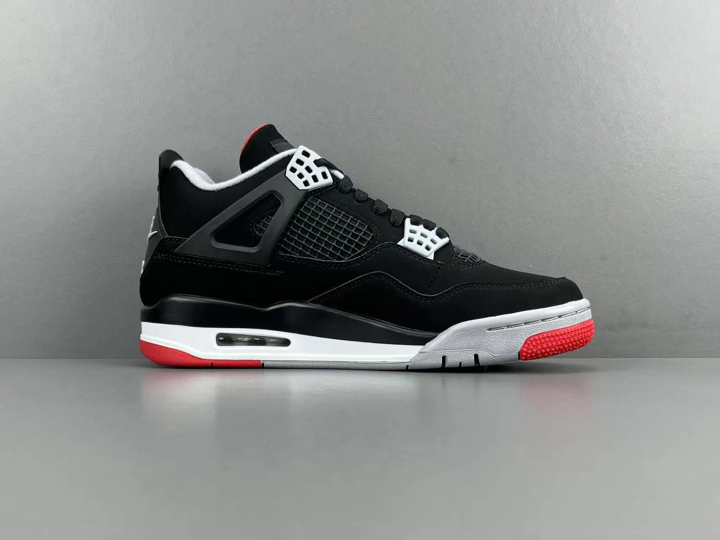 Air Jordan 4 Bred black red sneakers iconic men's basketball shoes premium leather
