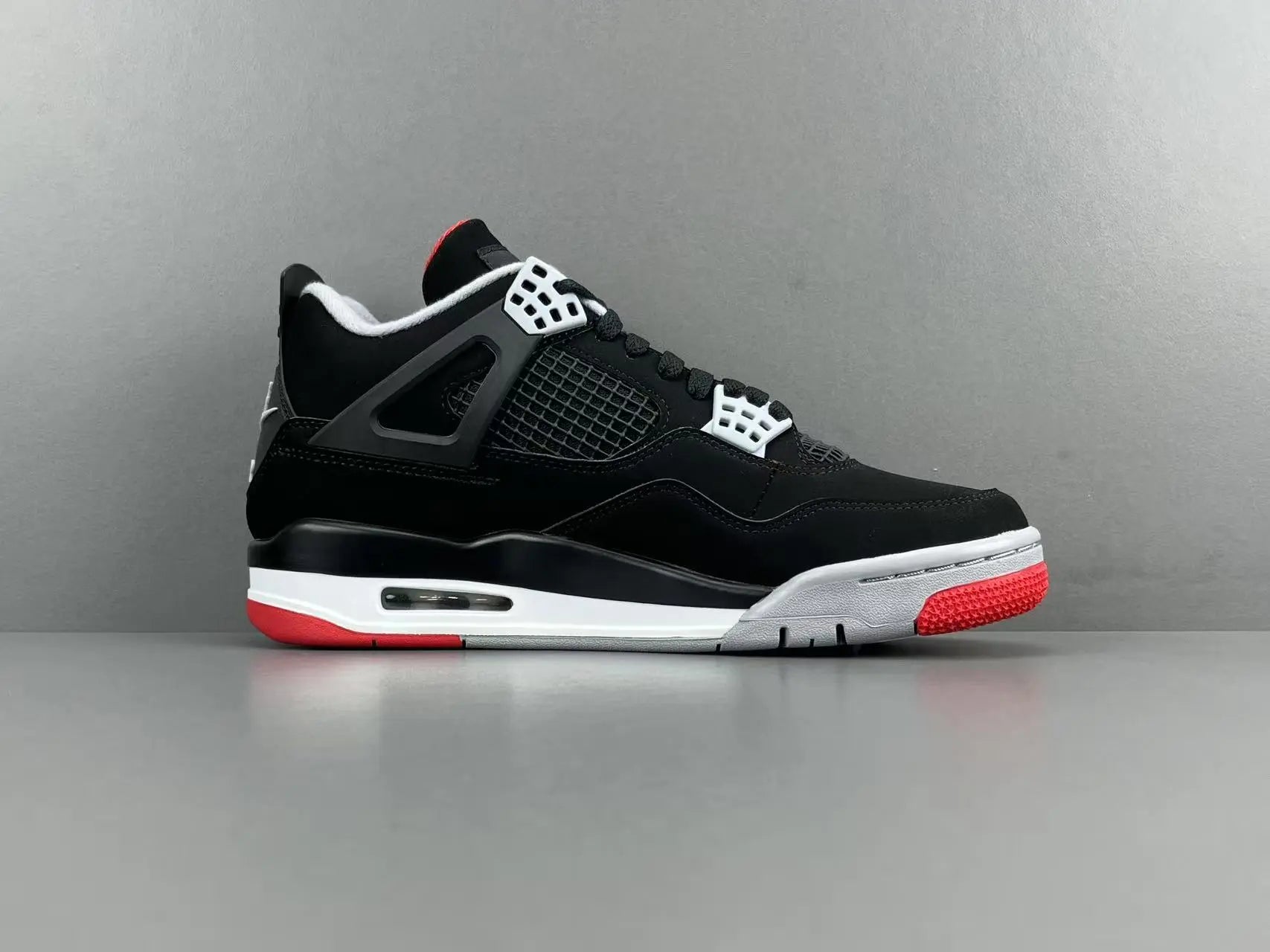 Air Jordan 4 Bred black red sneakers iconic men's basketball shoes premium leather
