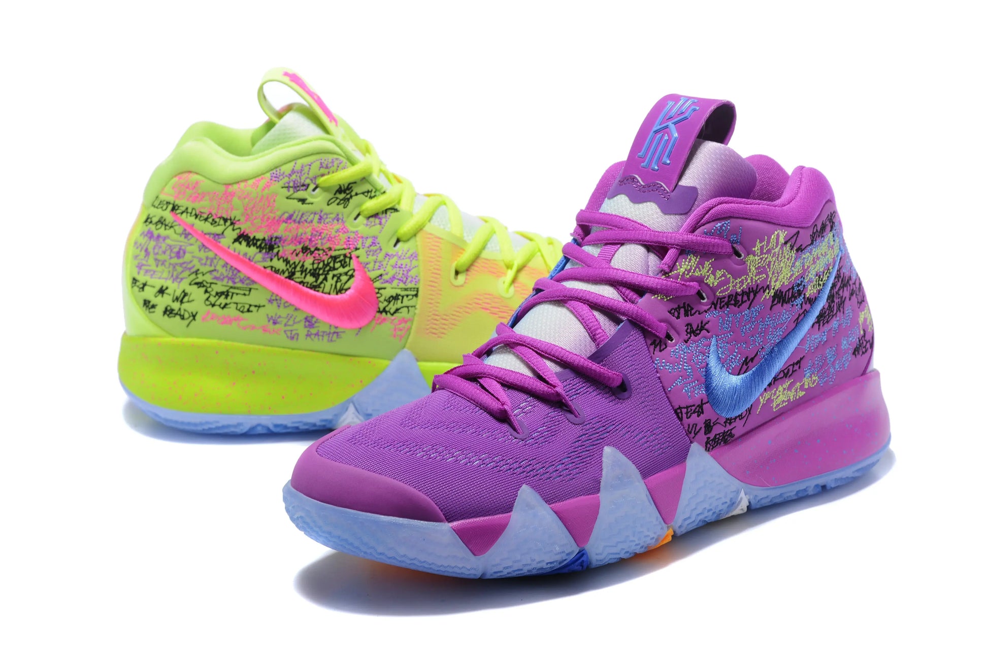 Nike Kyrie 4 x Confetti basketball shoes – low-top sneakers with multicolor confetti design and Zoom Air cushioning