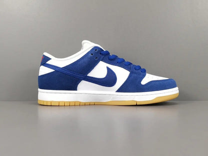 Nike SB Dunk Los Angeles Dodgers low top sneaker side view blue white