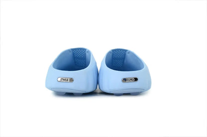 Nike Mind 001 NOCTA Slide Iceman heel view NOCTA Nike dual branding detail glacier white