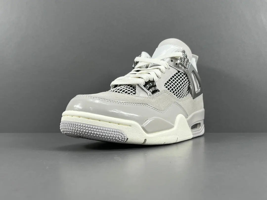 Air Jordan 4 Frozen Moments grey suede sneakers premium design men's shoes
