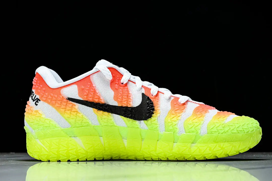 nike ja 3 x snowed in basketball shoes side view with icy snow inspired colorway