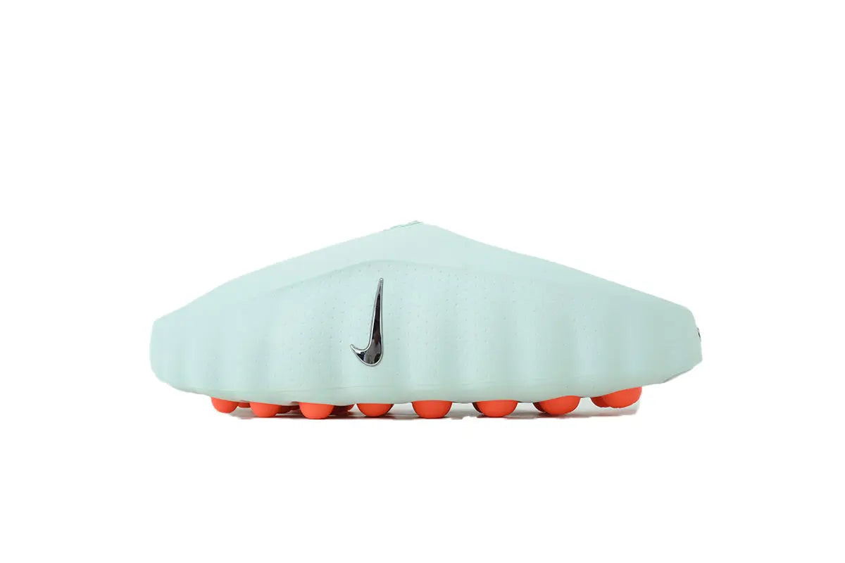 Nike Mind 001 Slide in Barley Green, premium soft cushioned slides with light green strap and Nike swoosh