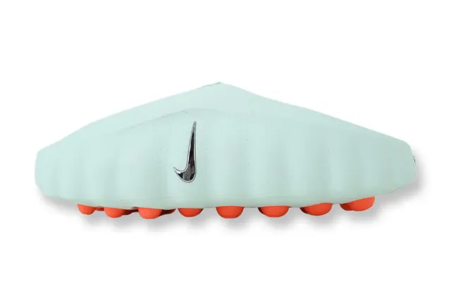 Nike Mind 001 Slide in Barley Green, premium soft cushioned slides with light green strap and Nike swoosh