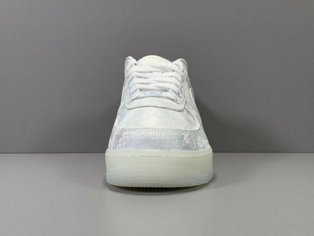 Nike Air Force 1 x CLOT 1WORLD sneaker with white leather and silk-inspired overlays
