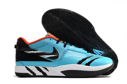 nike ja 1 x scratch basketball shoes side view with unique scratch colorway and performance design