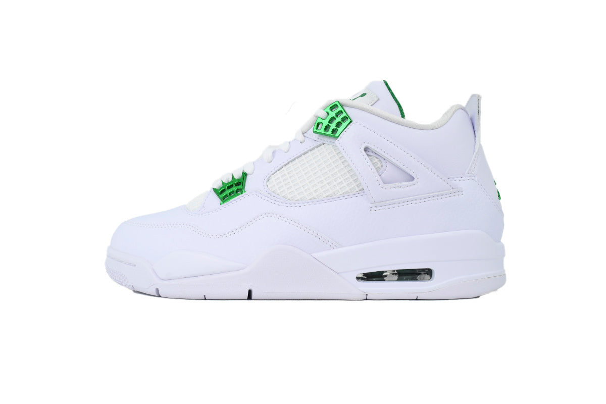 Jordan 4 Metallic Green green white leather retro sneakers unisex premium
