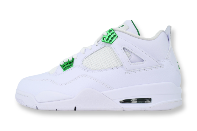 Jordan 4 Metallic Green green white leather retro sneakers unisex premium
