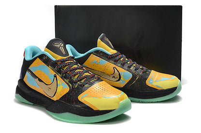Nike Kobe 5 Prelude Finals MVP basketball shoes with multicolor artistic design
