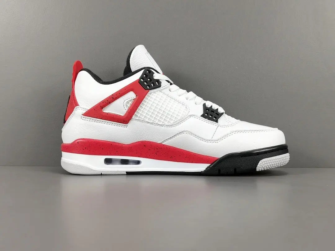 Air Jordan 4 Red Cement white grey red sneakers premium men's shoes
