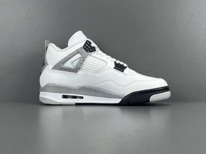 Air Jordan 4 White Cement sneakers with iconic cement print and design
