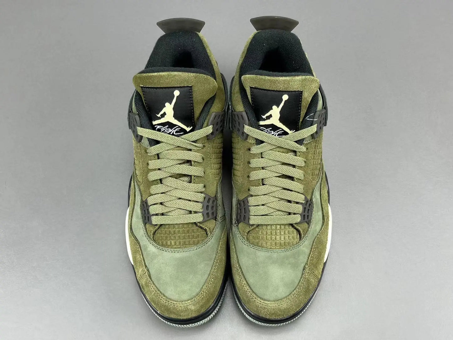 Air Jordan 4 Medium Olive white olive black sneakers premium men's shoes
