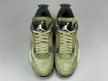 Air Jordan 4 Medium Olive white olive black sneakers premium men's shoes
