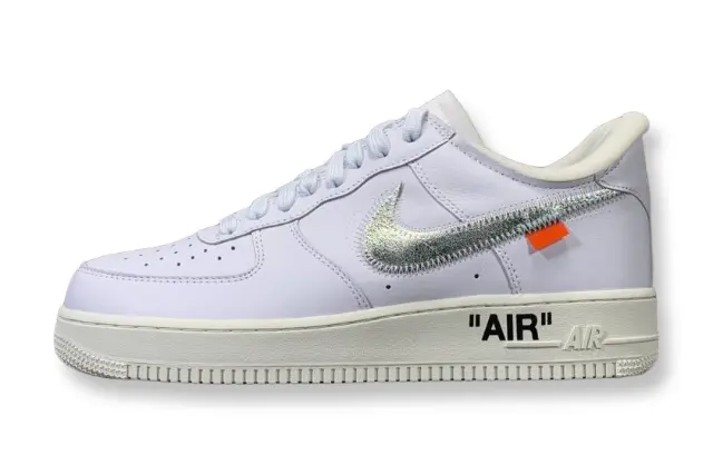 Nike Air Force 1 Off-White sneaker with deconstructed design and zip tie
