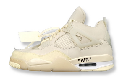Off-White Jordan 4 Sail sneaker with translucent cage details and zip tie