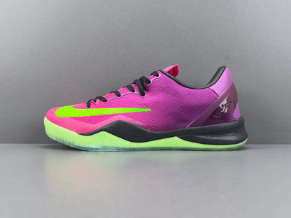 Nike Kobe 8 Protro Mambacurial basketball shoes in Red Plum Pink Flash Electric Green gradient colorway