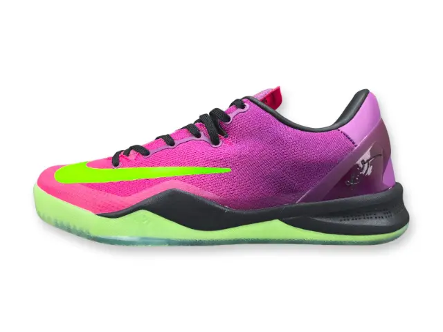 Nike Kobe 8 Protro Mambacurial basketball shoes in Red Plum Pink Flash Electric Green gradient colorway