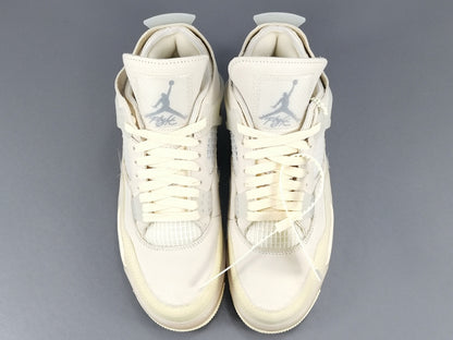 Off-White Jordan 4 Sail sneaker with translucent cage details and zip tie