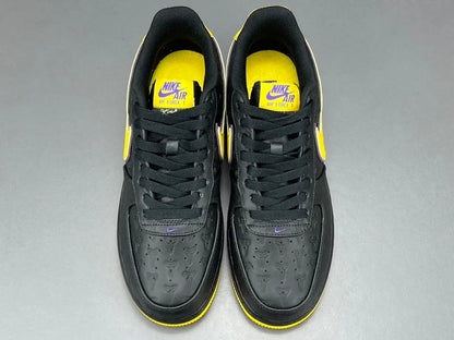 Nike Air Force 1 Kobe Bryant Lakers Away purple and gold leather sneakers
