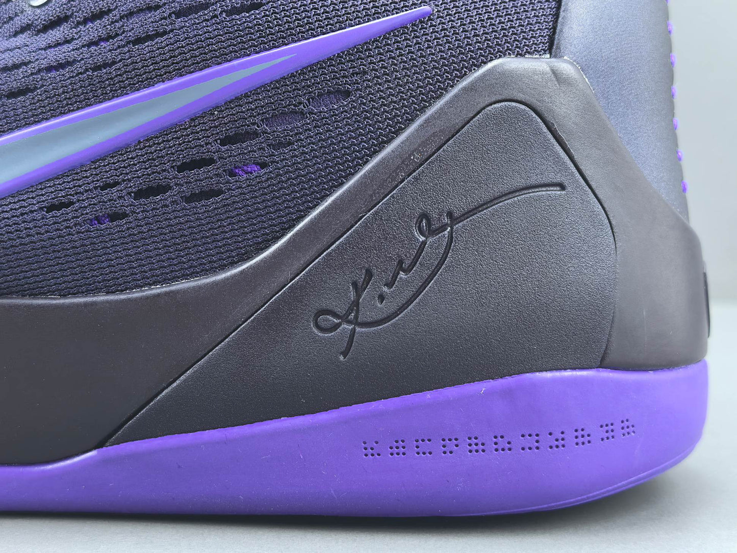 Nike Kobe 9 EM Low Protro x Purple Dynasty basketball sneakers side view