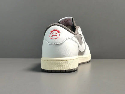 "Jordan 1 Low x Travis Scott Reverse Mocha – Mocha suede, reverse Swoosh, Cactus Jack branding, and vintage sail accents."