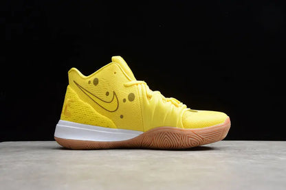 Nike Kyrie 5 x SpongeBob SquarePants yellow basketball sneakers side view