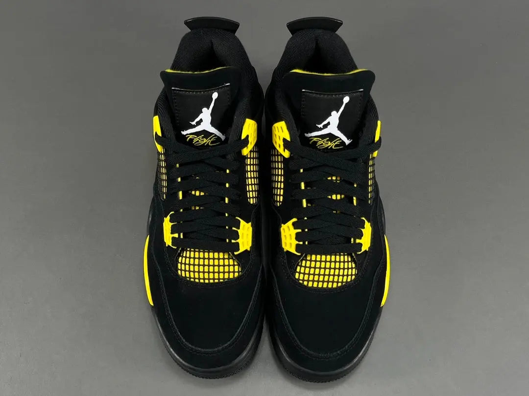Jordan 4 Thunder black yellow premium limited edition retro basketball sneakers men’s

