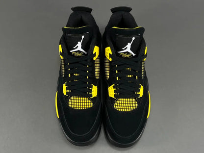 Jordan 4 Thunder black yellow premium limited edition retro basketball sneakers men’s
