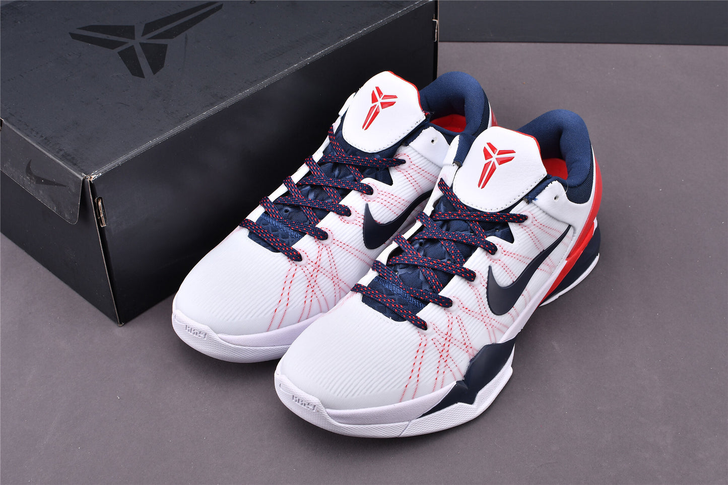 Nike Kobe 7 USA Olympic basketball shoes red, white, and blue patriotic design
