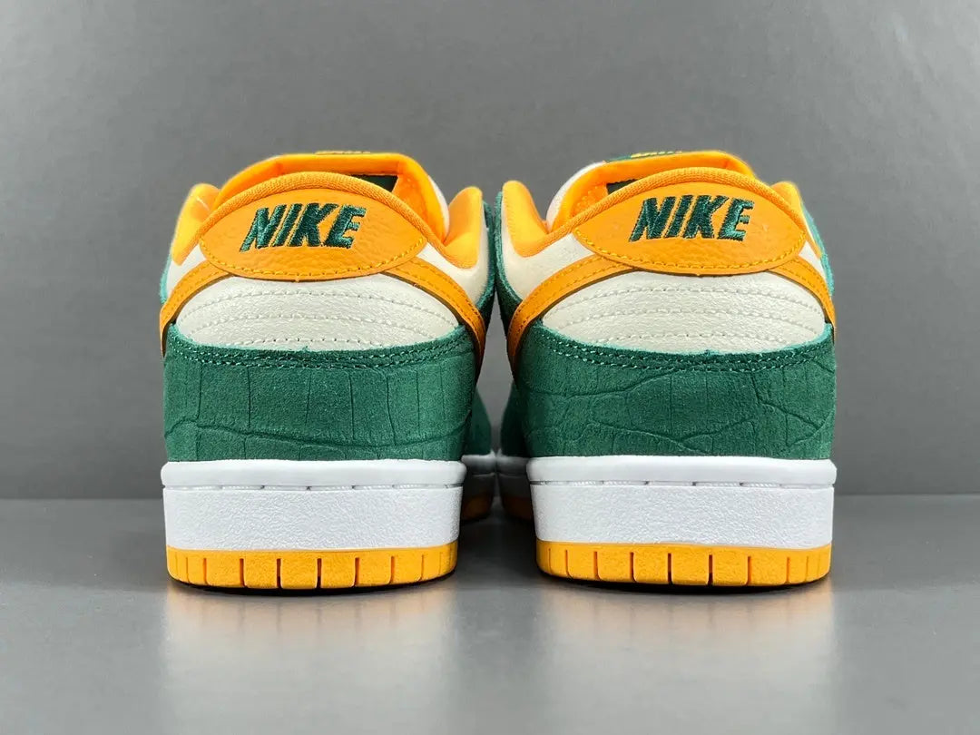 Nike SB Dunk Legion Pine Kumquat low top skate sneaker side view green orange
