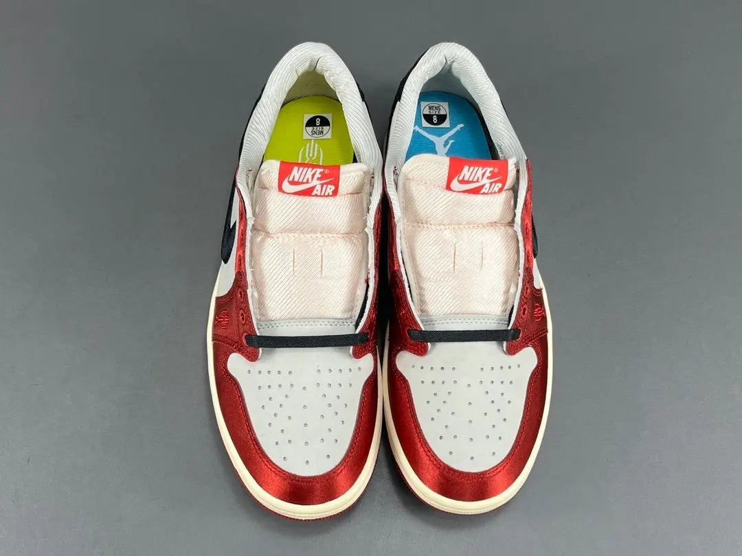 Air Jordan 1 Low OG Trophy Room side view white red leather sneaker